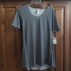 NWT Lularoe perfect T black and white stripe